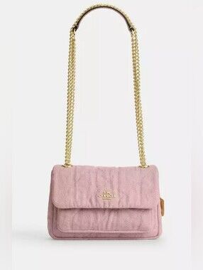 New Coach Elodie Crossbody Bag 18 In Loved Denim with Quilting